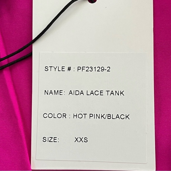 NWT! Generation Love "Aida" Lace Silk Tank hot pink & black XXS Sexy Romantic - Picture 9 of 13